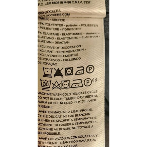 Dockers Mens Black 40x29 Blue Pleated And Gray Flat Front Lot Of 2 Custom Bleach - Picture 8 of 8